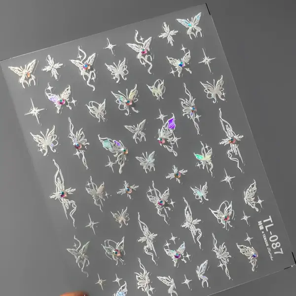 White Butterfly Speckles Camera Sticker