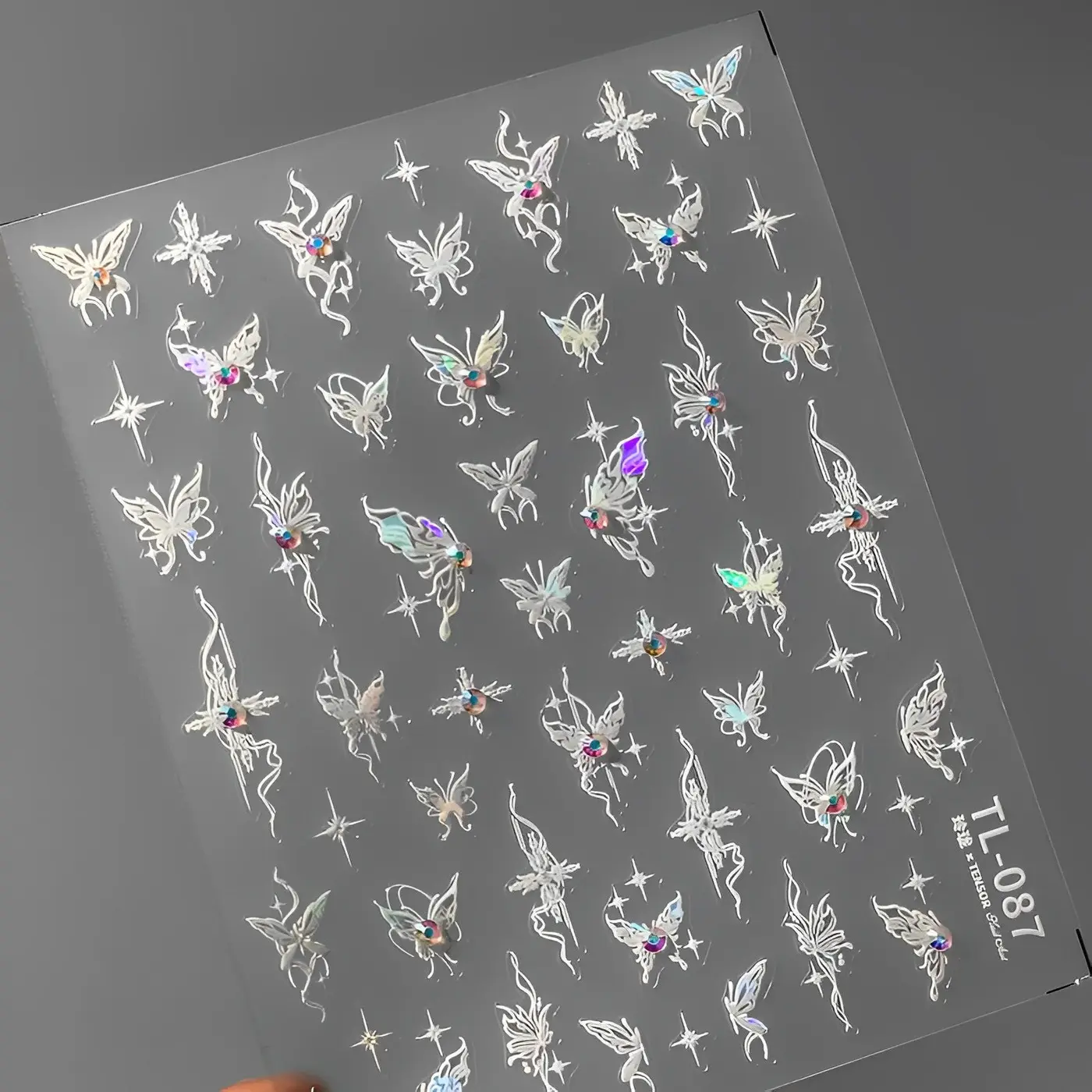 White Butterfly Speckles Camera Sticker