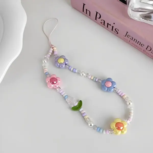 Sunflower Charm Beads Keychain